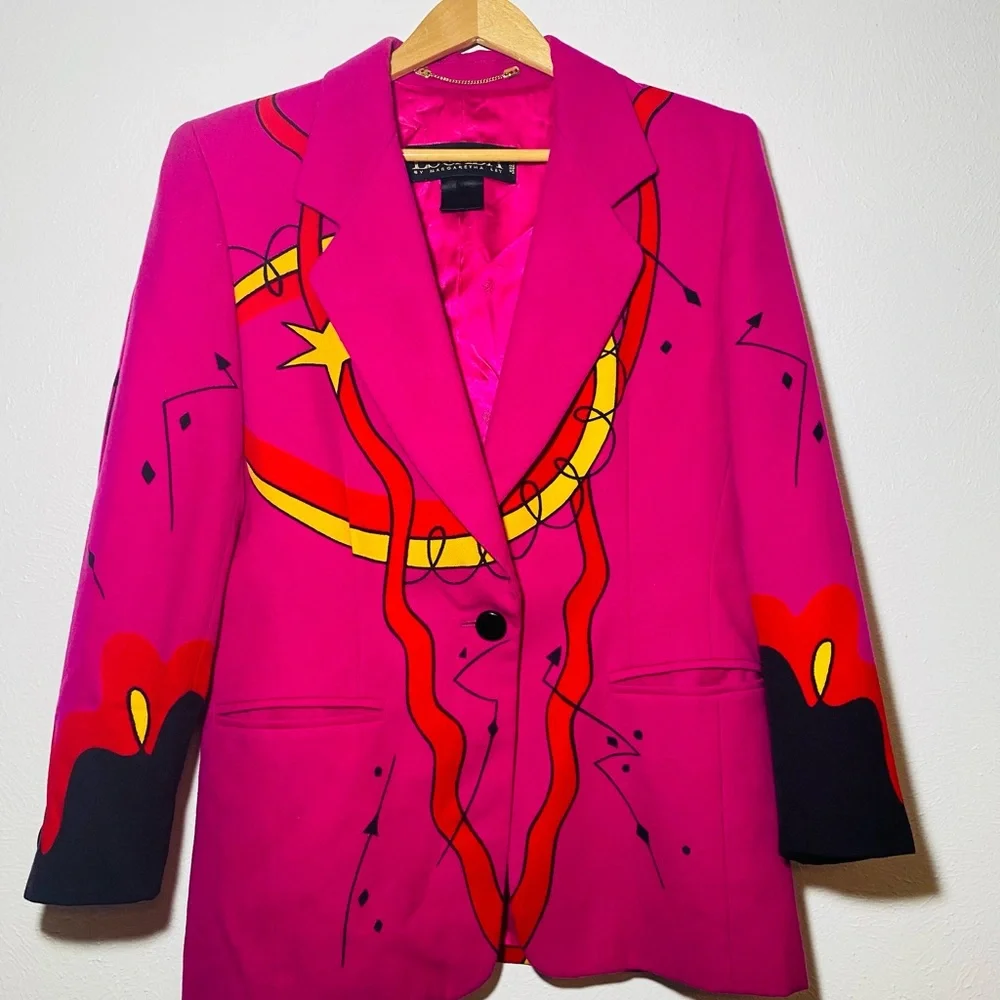 Escada Color block multi color unique abstract Blazer - Picture 1 of 8